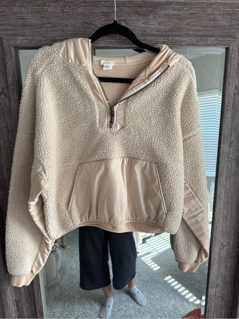 H&M Cream Sherpa Zip Jacket